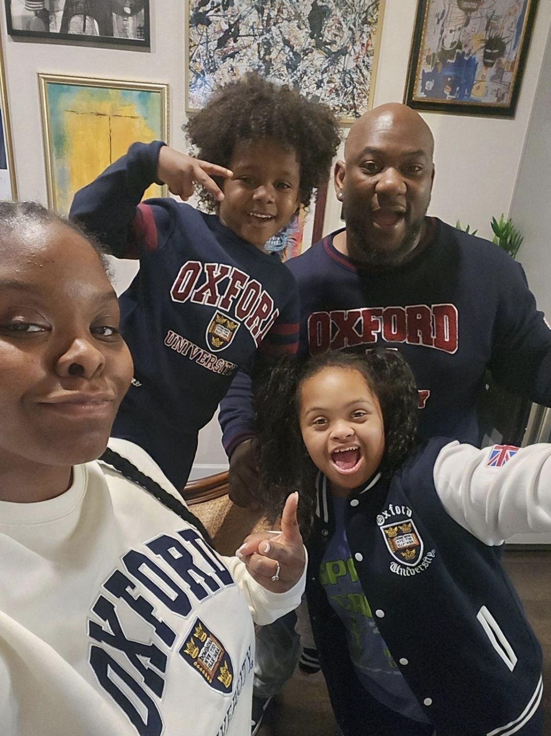 Frankie, Feleceia, Zoe, and Ellington together after the Oxford presentation